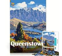 Queenstown, Nueva Zelanda Rompecabezas de paisajes para Adultos 1000 Piezas Fortalece la Memoria Alivia la ansiedad Bordes Suaves Sorpresa cálida (50x75cm)