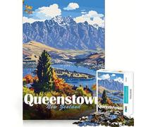 Queenstown, Nueva Zelanda Rompecabezas de paisajes para Adultos 1000 Piezas Grupo de Habilidades mentales Joy Quality Edge Art Collection Piece (38x52cm)
