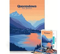 Queenstown, Nueva Zelanda Rompecabezas difícil para Adultos 1000 Piezas Mejora la Memoria Relaja la Mente Bordes Afilados Regalo Elegante (38x52cm)