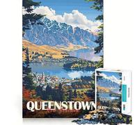 Queenstown, Nueva Zelanda Rompecabezas para Adultos de 1000 Piezas Juguete de lógica para aliviar el estrés Corte de precisión Regalo Ideal para Festivales (50x75cm)