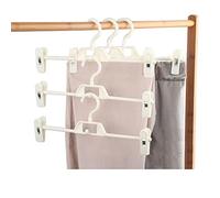 QUEENYARD 5 percheros ajustables de plástico para pantalones, faldas, sujetadores, pinzas para ropa