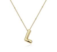 QUEENYARD Collar con colgante, estilo globo, collar de letras suaves, cadena de aleación ajustable, adecuado para mujeres jóvenes de moda y para regalar, 17.72inch(45cm), Metal