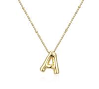 QUEENYARD Collar con colgante, estilo globo, collar de letras suaves, cadena de aleación ajustable, adecuado para mujeres jóvenes de moda y para regalar, 17.72inch(45cm), Metal