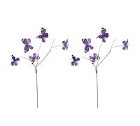 QUEENYARD Flores de mariposa de rama muerta de simulación, paquete de 2 flores artificiales de mariposa para decoración del hogar, decoración del hogar, rama sintética para arreglos interiores y