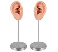 QUEENYARD Modelo de oreja de silicona para práctica de perforación y exhibición de joyas, réplicas realistas de orejas humanas izquierda y derecha