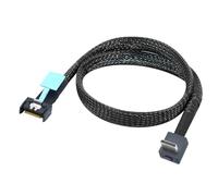 QUEENYARD Reliability Gen 5 PCIE 4I 38P a SFF8611 4I Cable de extensión de datos de 90 grados para uso en servidor, cable de transferencia de datos de velocidad
