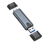 QUEENYARD Speed - Lector de tarjetas de memoria de doble ranura USB C y un smartphone, tabletas, PC, para tarjetas TF, transferencia C, lector de tarjetas de memoria