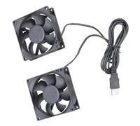 QUEENYARD Ventilador de 80 x 80 x 25 mm 8025 5 V CC, sin escobillas, ventilador de refrigeración para computadora, 2300 rpm, con rodamiento de bolas, USB, para PC, ventiladores de refrigeración dobles