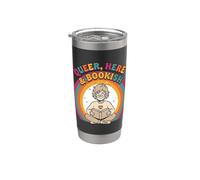 Queer, Aquí y Bookish Vaso térmico de acero inoxidable de doble pared