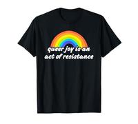 Queer Joy es un acto de resistencia con la bandera del orgullo LGBTQ Rainbow Camiseta