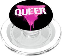 Queer Pink Triangle In Punk Spray Paint Stencil Style Font PopSockets PopGrip para MagSafe