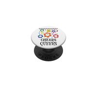 Queer Pride Cheers Queers Gay Pride Flag LGBT Lesbian LGBTQ PopSockets PopGrip Adhesivo