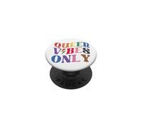 Queer Vibes Only Gay Pride Month LGBTQ Rainbow Pride Lesbian PopSockets PopGrip Adhesivo