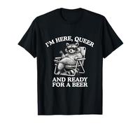 Queer Y Listo para Una Cerveza Divertido Gay Orgullo Meme Mordaza Desquiciada Camiseta
