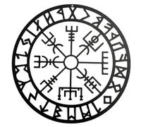 Queerelele Decoración vikinga de metal negro arte de pared mitología runas esculturas de pared nórdico minimalista para sala de estar dormitorio oficina casa decoración de pared - 28 cm