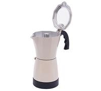Queeucaer Cafetera eléctrica con base, para 6 tazas de espresso: 300 ml, 480 W, aleación de aluminio, color blanco arroz