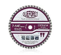 QUEFORET 184mm Hoja de Sierra Circular - Disco Corte Metal, 15,875mm Orificio para Hierro Acero Metal Chapa/Tubo/Barra, 48 Dientes
