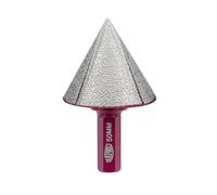 QUEFORET Broca de Chaflán de Diamante 50mm - Fresa para Biselar Amolar Recortar Agujeros en Cerámica Porcelánico Azulejos Mármol Granito, Vástago Hexagonal