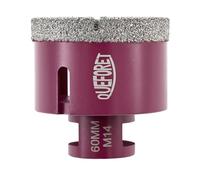 QUEFORET Broca de Diamante 60mm x M14 - Corona para Porcelánico Azulejos Cerámica Mármol Granito para Amoladora Angular