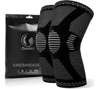 Quelcc 2 Pcs Rodillera para Mujeres y Hombres, Rodillera de Compresión para Artritis, Rodillera Terapeutica Ajustable, Manga de Compresión de Rodilla para Correr, Fitness, Deportes, M