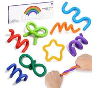 Quelcc 8 Pack Fidget Toys Sensory Stick, Textured Silicone Sensory Toys for ADHD Autism, Noodles Fidget Toy for Boys Girls Adults, Classroom Office Travel Activities Essential