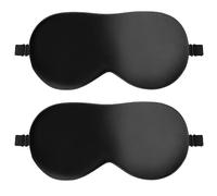 Quelcc Antifaz para Dormir, 2 Piezas Ultrasuave Antifaz de seda para dormir, con correa ajustable para Hombre, Mujer y Niños, Viajes, Yoga, Vendaje de Ojos (Negro)