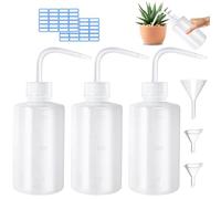 Quelcc Botella de Lavado 250 ml 3 Unidades Botellas Comprimibles de Plástico con Boquilla Fina y Escala Precisa para Control de Líquidos Ideal Laboratorio Hogar Jardinería