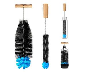 Quelcc Set de 2 Cepillos, 32cm Herramienta de Limpieza para Frascos de Cristal, Limpiador Interior, Adecuado para Recipientes Sodastream y Borracas Deportivas