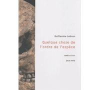 Quelque chose de l'ordre de l'espèce