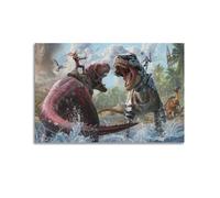 Quem Póster de videojuego de Ark, póster decorativo de lienzo, póster de pared e imagen artística impresa moderna para decoración de dormitorio familiar, 20 x 30 pulgadas (50 x 75 cm)