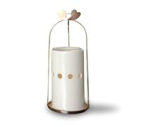 Quema Perfume Inspiration Cinco - Quemador Fondant Cera y Difusor de Cera Perfumada - Difusor de Aceite Esencial y Perfume de Ambiente - Portavelas de cerámica y Metal, Altura 18 cm - Zen'Aroma