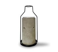 Quema Perfume Inspiration Una - Quemador Fondant Cera y Difusor Cera Perfumada - Difusor de Aceite Esencial y Perfume de Ambiente - Portavelas de Cemento y Metal - Altura: 18 cm - Zen'Aroma