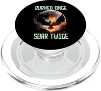 Quemado una vez que se eleva dos veces, cita de Phoenix, motivación de renacimiento PopSockets PopGrip para MagSafe