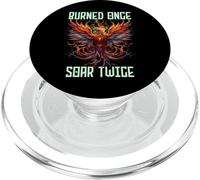 Quemado una vez que se eleva dos veces, cita de Phoenix, motivación de renacimiento PopSockets PopGrip para MagSafe