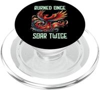 Quemado una vez que se eleva dos veces, cita de Phoenix, motivación de renacimiento PopSockets PopGrip para MagSafe