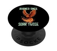 Quemado una vez que se eleva dos veces, cita de Phoenix, motivación de renacimiento PopSockets PopGrip Adhesivo