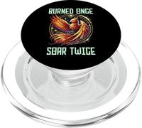 Quemado una vez que se eleva dos veces, cita de Phoenix, motivación de renacimiento PopSockets PopGrip para MagSafe