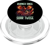 Quemado una vez que se eleva dos veces, cita de Phoenix, motivación de renacimiento PopSockets PopGrip para MagSafe