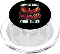 Quemado una vez que se eleva dos veces, cita de Phoenix, motivación de renacimiento PopSockets PopGrip para MagSafe