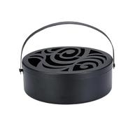 Quemador Antimosquitos | Porta Incienso Metálico Portátil con Mango Y Tapa 13,7x13,7x4cm | Soporte Incienso Retro para Interior Exterior Jardín Camping Viaje Decoración Hogar