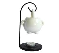 Quemador de aceite de caldero | Halloween Ornamento Caldero Cera Burner Ceramic Witch, gótico Decoración del hogar quemador de aceite Multifunción Agarraderas manuales para Halloween