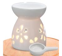 Quemador de aceite de cerámica - quemador de aceite para aceite fragante | Quemadores de fusión de cera con cuchara | Difusor de aromaterapia Burner | Decoración del Hogar del Horno Aceite e