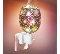 Quemador De Aceite Eléctrico De Cristal,220V 10W Lámpara De Aroma 3D,3D Lámpara De Aroma,Lámpara De Aroma De Vidrio 3D Para Oficina,Dormitorio,Regalos,Hogar,Vidrio 3D,Estilo De Fuegos Artificiales