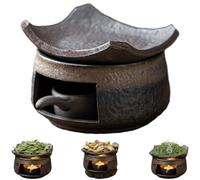 Quemador de aceite esencial de aromaterapia de cerámica, hecho a mano, con soporte de Tealight, difusor de fragrancia zen para decoración del hogar, meditación y relajación