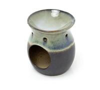 Quemador de aceite esencial para velas de té, color gris degradado, quemador de cera de cerámica, difusor de quemador de aceite de fragancia, soporte redondo para velas de té