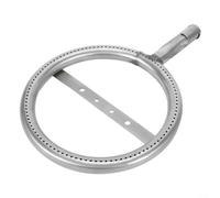 Quemador de acero inoxidable para parrilla de gas, forma redonda, 19 cm de diámetro, 28 cm de longitud, compatible con sistemas de parrilla residenciales comunes
