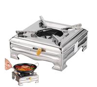 Quemador de alcohol para camping - Hornillo portátil para exterior e interior, estufa de camping de acero inoxidable, hornillo de combustible líquido ultraligero con estructura, olla de mochila para