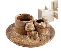 Quemador de aroma, pieza de decoración espiritual zen, soporte de varillas de incienso de porcelana con herramienta suave y fácil de limpiar, alivio del estrés, ideal para dormitorio, santuario y sala