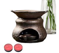 Quemador de aromaterapia - Difusor de Aroma de cerámica Multifuncional con 2 Velas | Lámpara de Fragancia Zen vaporizador de - para aromaterapia, Yoga, hogar, Escritorio o Dormitorio