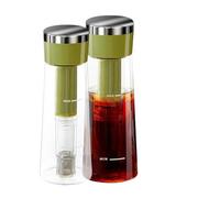 Quemador de café frío en frío - Carafe de borosilicato, filtro a prueba de errores | Tarro de cerveza de gran capacidad con infusor de malla de acero inoxidable, diseño fácil de tirar